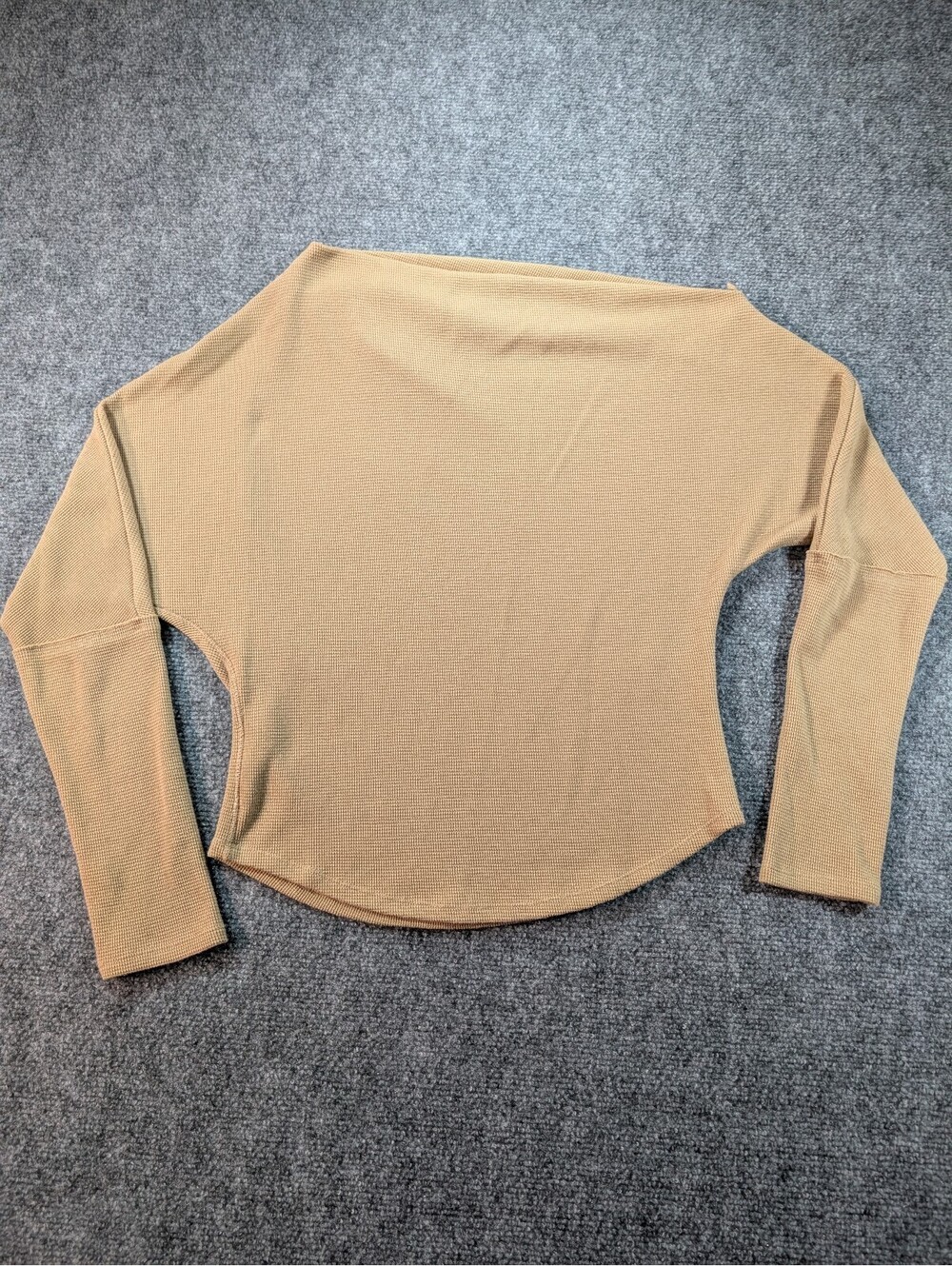 Free People We the Free Women's Small Fuji Off the Shoulder Tan Top Thermal